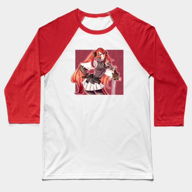 Scarlet Mercenary Baseball T-Shirt by lythweird